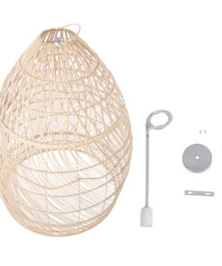 GLOBOSTAR® MALIBU 01811 Boho Κρεμαστό Φωτιστικό Οροφής με Ντουί 1 x E27 AC 220-240V IP20 - Μπεζ - Μ76 x Π76 x Υ100cm 20 01811 8