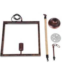 GLOBOSTAR® FRAISE 01814 Vintage Κρεμαστό Φωτιστικό Οροφής με Ντουί 1 x E27 AC 220-240V IP20 - Χάλκινο & Μπεζ - Μ32 x Π4 x Υ32cm 21 01814 10