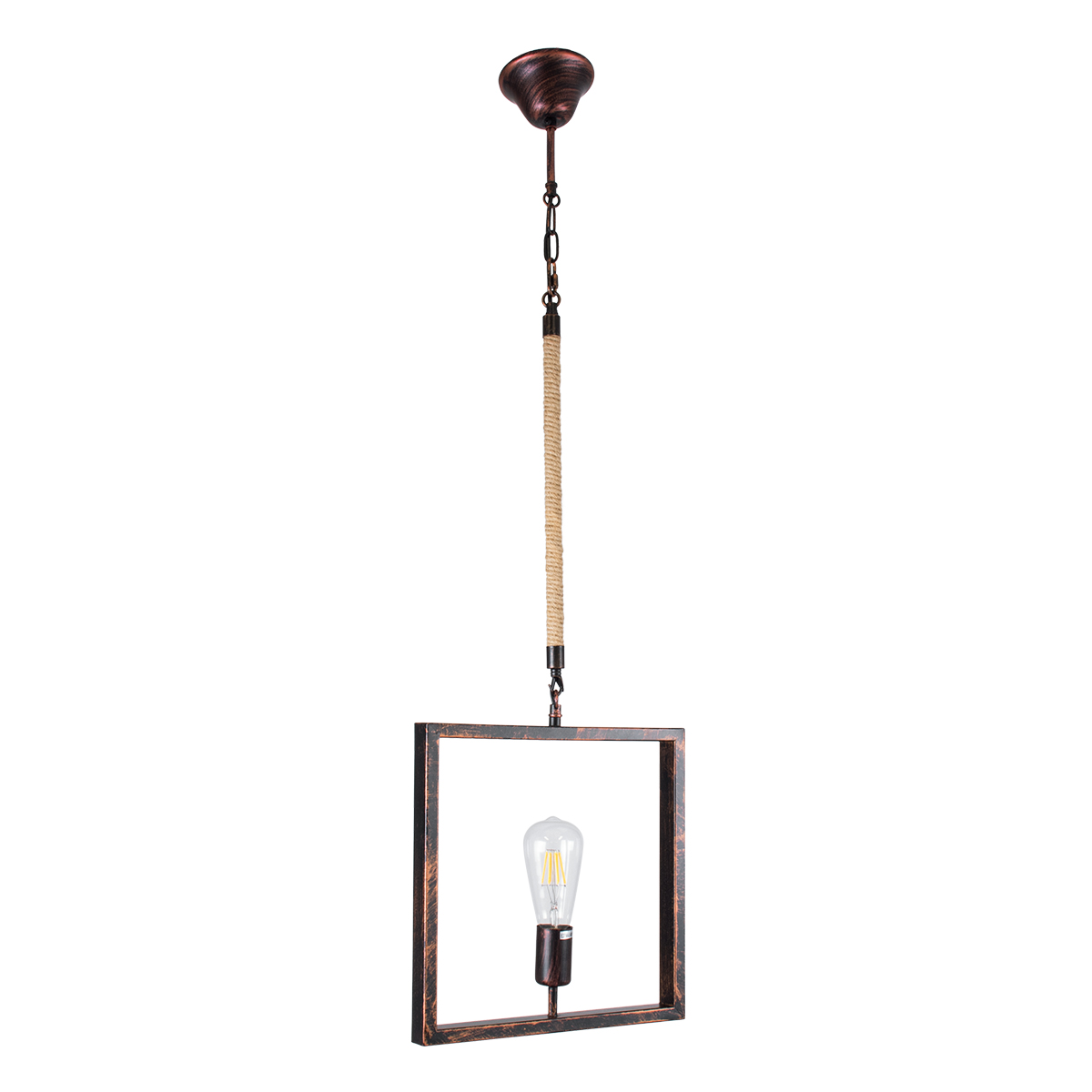 GLOBOSTAR® FRAISE 01814 Vintage Κρεμαστό Φωτιστικό Οροφής με Ντουί 1 x E27 AC 220-240V IP20 - Χάλκινο & Μπεζ - Μ32 x Π4 x Υ32cm 5 GLOBOSTAR® FRAISE 01814 Vintage Κρεμαστό Φωτιστικό Οροφής με Ντουί 1 x E27 AC 220-240V IP20 - Χάλκινο & Μπεζ - Μ32 x Π4 x Υ32cm - Image 3