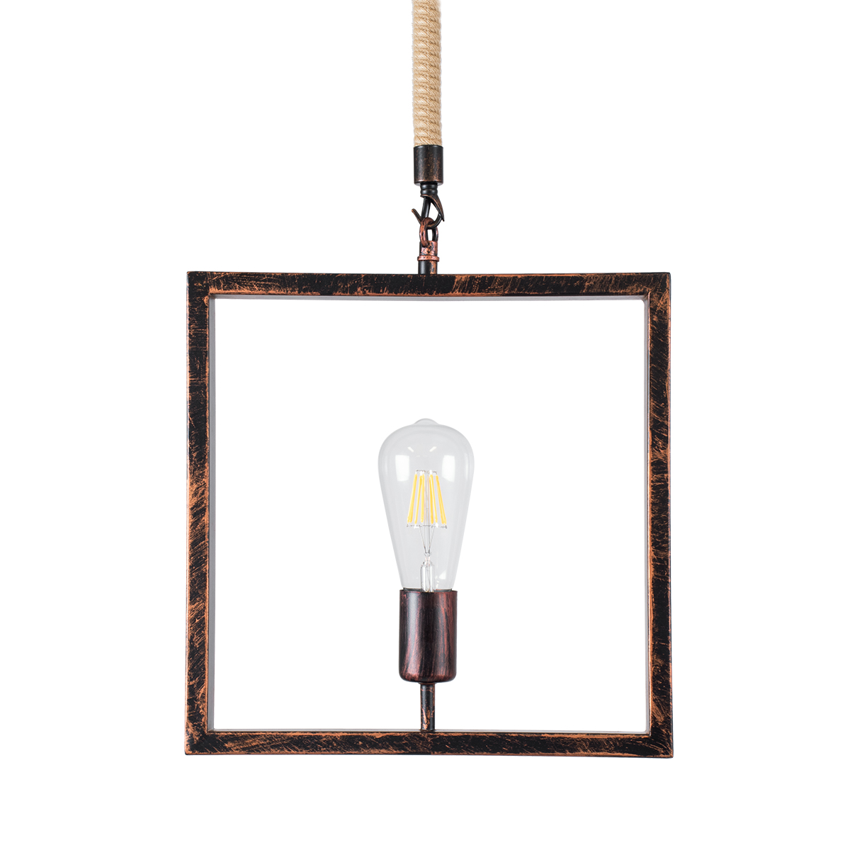 GLOBOSTAR® FRAISE 01814 Vintage Κρεμαστό Φωτιστικό Οροφής με Ντουί 1 x E27 AC 220-240V IP20 - Χάλκινο & Μπεζ - Μ32 x Π4 x Υ32cm 6 GLOBOSTAR® FRAISE 01814 Vintage Κρεμαστό Φωτιστικό Οροφής με Ντουί 1 x E27 AC 220-240V IP20 - Χάλκινο & Μπεζ - Μ32 x Π4 x Υ32cm - Image 4