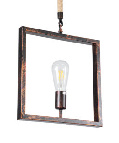 GLOBOSTAR® FRAISE 01814 Vintage Κρεμαστό Φωτιστικό Οροφής με Ντουί 1 x E27 AC 220-240V IP20 - Χάλκινο & Μπεζ - Μ32 x Π4 x Υ32cm 16 01814 5