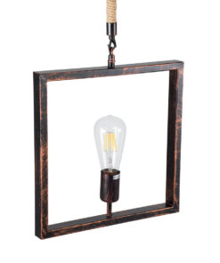 GLOBOSTAR® FRAISE 01814 Vintage Κρεμαστό Φωτιστικό Οροφής με Ντουί 1 x E27 AC 220-240V IP20 - Χάλκινο & Μπεζ - Μ32 x Π4 x Υ32cm 17 01814 6