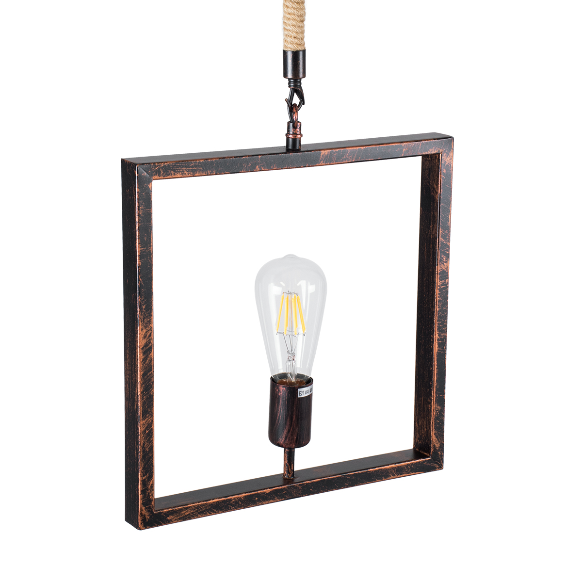 GLOBOSTAR® FRAISE 01814 Vintage Κρεμαστό Φωτιστικό Οροφής με Ντουί 1 x E27 AC 220-240V IP20 - Χάλκινο & Μπεζ - Μ32 x Π4 x Υ32cm 8 GLOBOSTAR® FRAISE 01814 Vintage Κρεμαστό Φωτιστικό Οροφής με Ντουί 1 x E27 AC 220-240V IP20 - Χάλκινο & Μπεζ - Μ32 x Π4 x Υ32cm - Image 6