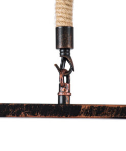 GLOBOSTAR® FRAISE 01814 Vintage Κρεμαστό Φωτιστικό Οροφής με Ντουί 1 x E27 AC 220-240V IP20 - Χάλκινο & Μπεζ - Μ32 x Π4 x Υ32cm 18 01814 7