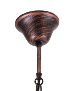 GLOBOSTAR® FRAISE 01814 Vintage Κρεμαστό Φωτιστικό Οροφής με Ντουί 1 x E27 AC 220-240V IP20 - Χάλκινο & Μπεζ - Μ32 x Π4 x Υ32cm 20 01814 9