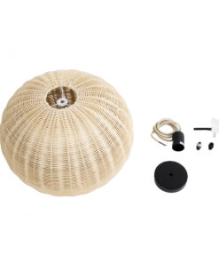 GLOBOSTAR® RAITO 01824 Boho Κρεμαστό Φωτιστικό Οροφής με Ντουί 1 x E27 AC 220-240V IP20 - Μπεζ - Μ40 x Π40 x Υ25cm 19 01824 10