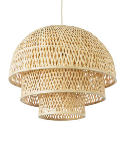 GloboStar® GLOBOSTAR® HIROKA 01836 Boho Κρεμαστό Φωτιστικό Οροφής με Ντουί 1 x E27 AC 220-240V IP20 - Μπεζ - Μ60 x Π60 x Υ50cm