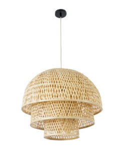 GLOBOSTAR® HIROKA 01836 Boho Κρεμαστό Φωτιστικό Οροφής με Ντουί 1 x E27 AC 220-240V IP20 - Μπεζ - Μ60 x Π60 x Υ50cm 14 01836 4