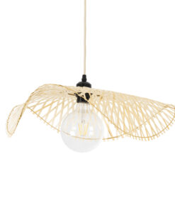 GloboStar® GLOBOSTAR® MELEMELE 01840 Boho Κρεμαστό Φωτιστικό Οροφής με Ντουί 1 x E27 AC 220-240V IP20 - Μπεζ - Μ50 x Π50 x Υ7cm