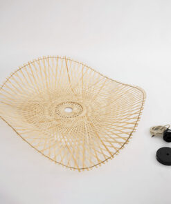 GLOBOSTAR® MELEMELE 01841 Boho Κρεμαστό Φωτιστικό Οροφής με Ντουί 1 x E27 AC 220-240V IP20 - Μπεζ - Μ75 x Π75 x Υ10cm 20 01841 10