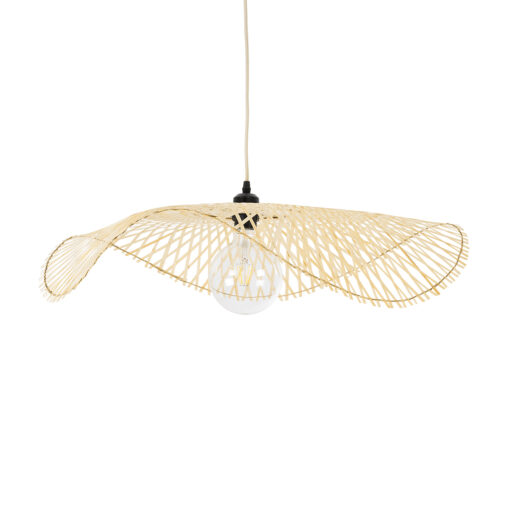 GloboStar® GLOBOSTAR® MELEMELE 01841 Boho Κρεμαστό Φωτιστικό Οροφής με Ντουί 1 x E27 AC 220-240V IP20 - Μπεζ - Μ75 x Π75 x Υ10cm