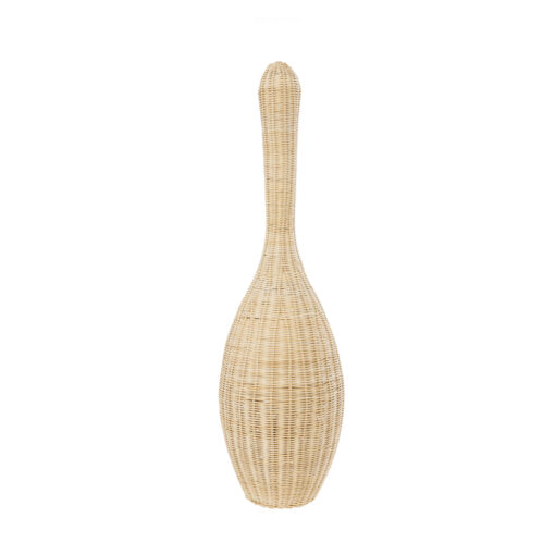 GloboStar® GloboStar® PARADIS 01843 Boho Επιδαπέδιο Φωτιστικό Μονόφωτο 1 x E27 IP20 Μπεζ Ξύλο - Μ30 x Π30 x Υ100cm