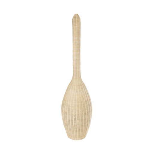 GloboStar® GloboStar® PARADIS 01845 Boho Επιδαπέδιο Φωτιστικό Μονόφωτο 1 x E27 IP20 Μπεζ Ξύλο - Μ40 x Π40 x Υ150cm