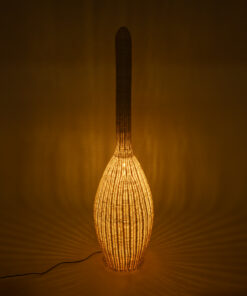 Alternative view of GloboStar® PARADIS 01845 Boho Επιδαπέδιο Φωτιστικό Μονόφωτο 1 x E27 IP20 Μπεζ Ξύλο - Μ40 x Π40 x Υ150cm