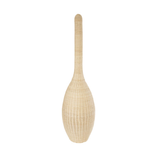GloboStar® GloboStar® PARADIS 01846 Boho Επιδαπέδιο Φωτιστικό Μονόφωτο 1 x E27 IP20 Μπεζ Ξύλο - Μ50 x Π50 x Υ180cm