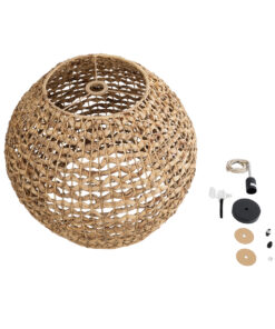 GLOBOSTAR® MANGATA 01851 Boho Κρεμαστό Φωτιστικό Οροφής με Ντουί 1 x E27 AC 220-240V IP20 - Μπεζ Καφέ - Μ60 x Π60 x Υ50cm 20 01851 10