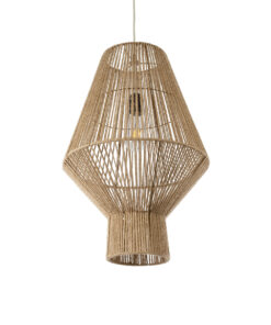 GloboStar® GLOBOSTAR® CAYMAN 01853 Boho Κρεμαστό Φωτιστικό Οροφής με Ντουί 1 x E27 AC 220-240V IP20 - Μπεζ - Μ40 x Π40 x Υ60cm