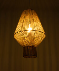 Alternative view of GLOBOSTAR® CAYMAN 01853 Boho Κρεμαστό Φωτιστικό Οροφής με Ντουί 1 x E27 AC 220-240V IP20 - Μπεζ - Μ40 x Π40 x Υ60cm