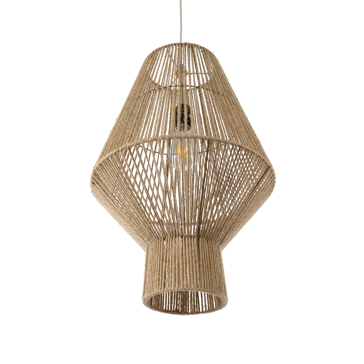 GLOBOSTAR® CAYMAN 01853 Boho Κρεμαστό Φωτιστικό Οροφής με Ντουί 1 x E27 AC 220-240V IP20 - Μπεζ - Μ40 x Π40 x Υ60cm 7 GLOBOSTAR® CAYMAN 01853 Boho Κρεμαστό Φωτιστικό Οροφής με Ντουί 1 x E27 AC 220-240V IP20 - Μπεζ - Μ40 x Π40 x Υ60cm - Image 5