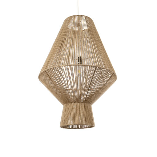 GloboStar® GLOBOSTAR® CAYMAN 01854 Boho Κρεμαστό Φωτιστικό Οροφής με Ντουί 1 x E27 AC 220-240V IP20 - Μπεζ - Μ60 x Π60 x Υ86cm