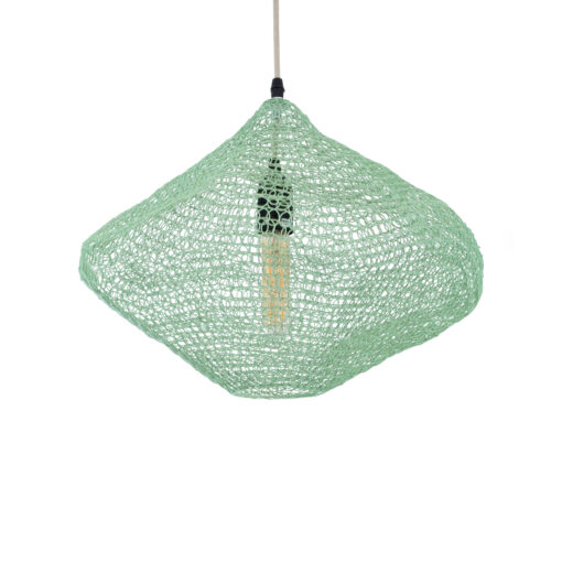 GloboStar® GLOBOSTAR® KENTUCKY 01864 Vintage Κρεμαστό Φωτιστικό Οροφής με Ντουί 1 x E27 AC 220-240V IP20 - Τιρκουάζ - Μ40 x Π40 x Υ30cm