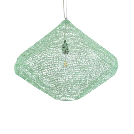 GloboStar® GLOBOSTAR® KENTUCKY 01866 Vintage Κρεμαστό Φωτιστικό Οροφής με Ντουί 1 x E27 AC 220-240V IP20 - Τιρκουάζ - Μ60 x Π60 x Υ50cm