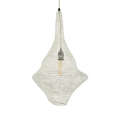 GloboStar® GLOBOSTAR® KENTUCKY 01871 Vintage Κρεμαστό Φωτιστικό Οροφής με Ντουί 1 x E27 AC 220-240V IP20 - Μπεζ - Μ35 x Π35 x Υ60cm