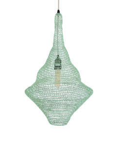 GloboStar® GLOBOSTAR® KENTUCKY 01873 Vintage Κρεμαστό Φωτιστικό Οροφής με Ντουί 1 x E27 AC 220-240V IP20 - Τιρκουάζ - Μ35 x Π35 x Υ60cm