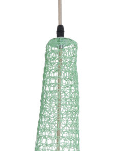 GLOBOSTAR® KENTUCKY 01876 Vintage Κρεμαστό Φωτιστικό Οροφής με Ντουί 1 x E27 AC 220-240V IP20 - Τιρκουάζ - Μ50 x Π50 x Υ90cm 18 01876 8