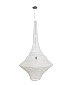 GLOBOSTAR® KENTUCKY 01877 Vintage Κρεμαστό Φωτιστικό Οροφής με Ντουί 1 x E27 AC 220-240V IP20 - Λευκό - Μ80 x Π80 x Υ140cm 14 01877 4