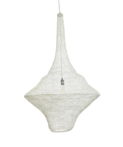 GLOBOSTAR® KENTUCKY 01877 Vintage Κρεμαστό Φωτιστικό Οροφής με Ντουί 1 x E27 AC 220-240V IP20 - Λευκό - Μ80 x Π80 x Υ140cm 16 01877 6