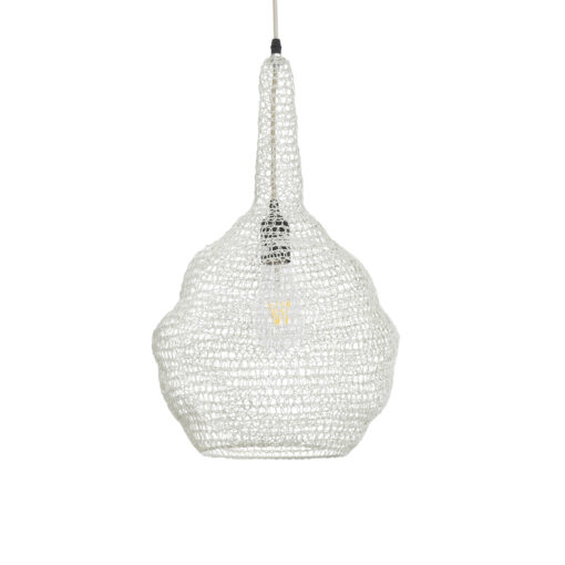 GloboStar® GLOBOSTAR® KENTUCKY 01880 Vintage Κρεμαστό Φωτιστικό Οροφής με Ντουί 1 x E27 AC 220-240V IP20 - Μπεζ - Μ30 x Π30 x Υ50cm