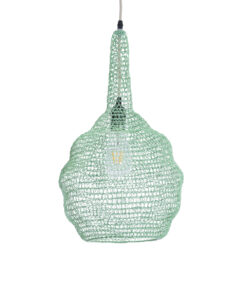 GloboStar® GLOBOSTAR® KENTUCKY 01882 Vintage Κρεμαστό Φωτιστικό Οροφής με Ντουί 1 x E27 AC 220-240V IP20 - Τιρκουάζ - Μ30 x Π30 x Υ50cm