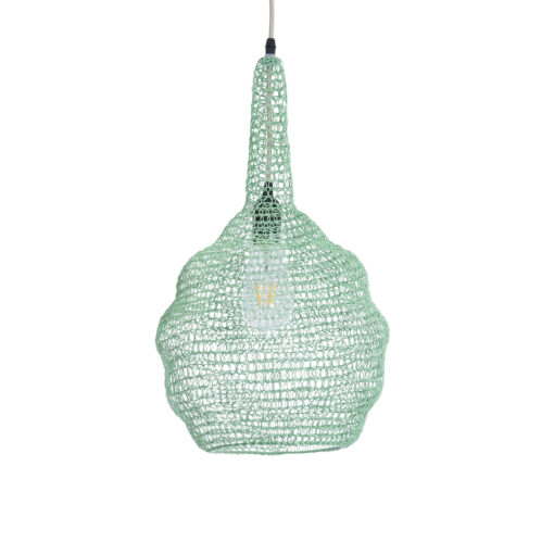 GloboStar® GLOBOSTAR® KENTUCKY 01882 Vintage Κρεμαστό Φωτιστικό Οροφής με Ντουί 1 x E27 AC 220-240V IP20 - Τιρκουάζ - Μ30 x Π30 x Υ50cm