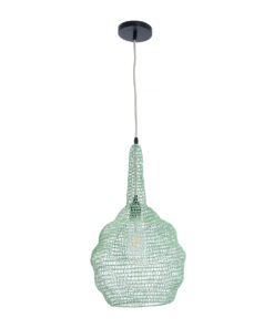 GLOBOSTAR® KENTUCKY 01882 Vintage Κρεμαστό Φωτιστικό Οροφής με Ντουί 1 x E27 AC 220-240V IP20 - Τιρκουάζ - Μ30 x Π30 x Υ50cm 14 01882 4