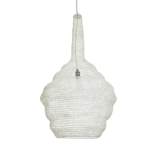 GloboStar® GLOBOSTAR® KENTUCKY 01883 Vintage Κρεμαστό Φωτιστικό Οροφής με Ντουί 1 x E27 AC 220-240V IP20 - Λευκό - Μ60 x Π60 x Υ90cm