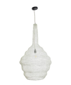 GLOBOSTAR® KENTUCKY 01883 Vintage Κρεμαστό Φωτιστικό Οροφής με Ντουί 1 x E27 AC 220-240V IP20 - Λευκό - Μ60 x Π60 x Υ90cm 15 01883 4