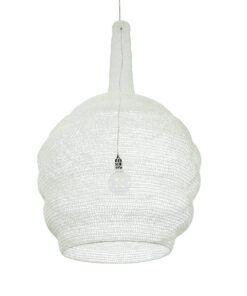 GLOBOSTAR® KENTUCKY 01886 Vintage Κρεμαστό Φωτιστικό Οροφής με Ντουί 1 x E27 AC 220-240V IP20 - Λευκό - Μ90 x Π90 x Υ150cm 16 01886 6