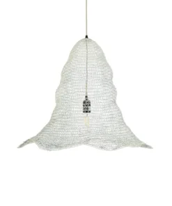 GLOBOSTAR® KENTUCKY 01892 Vintage Κρεμαστό Φωτιστικό Οροφής με Ντουί 1 x E27 AC 220-240V IP20 - Λευκό - Μ60 x Π60 x Υ52cm 14 01892 4