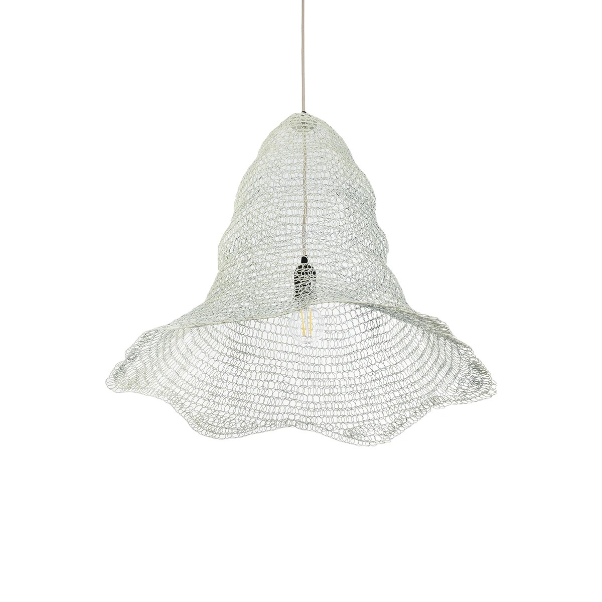 GLOBOSTAR® KENTUCKY 01892 Vintage Κρεμαστό Φωτιστικό Οροφής με Ντουί 1 x E27 AC 220-240V IP20 - Λευκό - Μ60 x Π60 x Υ52cm 6 GLOBOSTAR® KENTUCKY 01892 Vintage Κρεμαστό Φωτιστικό Οροφής με Ντουί 1 x E27 AC 220-240V IP20 - Λευκό - Μ60 x Π60 x Υ52cm - Image 5