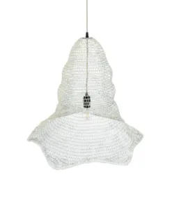 GLOBOSTAR® KENTUCKY 01892 Vintage Κρεμαστό Φωτιστικό Οροφής με Ντουί 1 x E27 AC 220-240V IP20 - Λευκό - Μ60 x Π60 x Υ52cm 16 01892 6