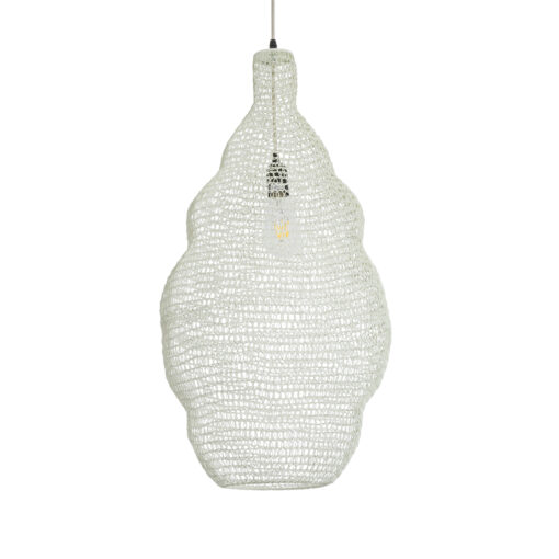 GloboStar® GLOBOSTAR® KENTUCKY 01895 Vintage Κρεμαστό Φωτιστικό Οροφής με Ντουί 1 x E27 AC 220-240V IP20 - Λευκό - Μ40 x Π40 x Υ70cm