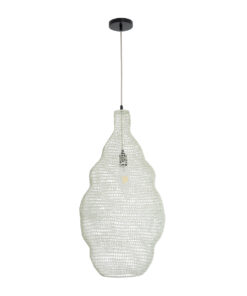 GLOBOSTAR® KENTUCKY 01895 Vintage Κρεμαστό Φωτιστικό Οροφής με Ντουί 1 x E27 AC 220-240V IP20 - Λευκό - Μ40 x Π40 x Υ70cm 14 01895 4