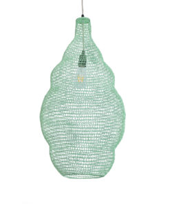 GloboStar® GLOBOSTAR® KENTUCKY 01897 Vintage Κρεμαστό Φωτιστικό Οροφής με Ντουί 1 x E27 AC 220-240V IP20 - Τιρκουάζ - Μ40 x Π40 x Υ70cm