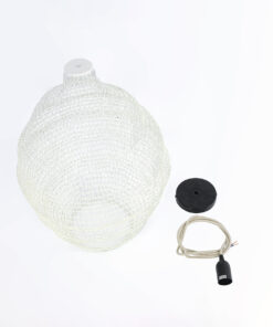 GLOBOSTAR® KENTUCKY 01898 Vintage Κρεμαστό Φωτιστικό Οροφής με Ντουί 1 x E27 AC 220-240V IP20 - Λευκό - Μ40 x Π40 x Y60cm 19 01898 10