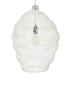 GLOBOSTAR® KENTUCKY 01898 Vintage Κρεμαστό Φωτιστικό Οροφής με Ντουί 1 x E27 AC 220-240V IP20 - Λευκό - Μ40 x Π40 x Y60cm 15 01898 6