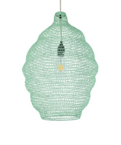 GloboStar® GLOBOSTAR® KENTUCKY 01900 Vintage Κρεμαστό Φωτιστικό Οροφής με Ντουί 1 x E27 AC 220-240V IP20 - Τιρκουάζ - Μ40 x Π40 x Y60cm