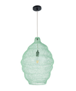 GLOBOSTAR® KENTUCKY 01900 Vintage Κρεμαστό Φωτιστικό Οροφής με Ντουί 1 x E27 AC 220-240V IP20 - Τιρκουάζ - Μ40 x Π40 x Y60cm 13 01900 4