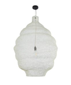 GLOBOSTAR® KENTUCKY 01901 Vintage Κρεμαστό Φωτιστικό Οροφής με Ντουί 1 x E27 AC 220-240V IP20 - Λευκό - Μ80 x Π80 x Y110cm 13 01901 4