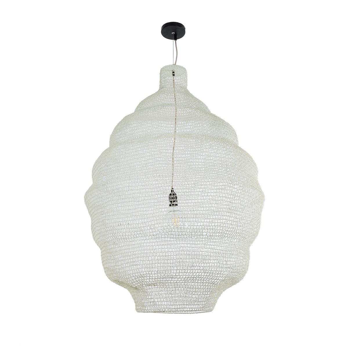 GLOBOSTAR® KENTUCKY 01901 Vintage Κρεμαστό Φωτιστικό Οροφής με Ντουί 1 x E27 AC 220-240V IP20 - Λευκό - Μ80 x Π80 x Y110cm 5 GLOBOSTAR® KENTUCKY 01901 Vintage Κρεμαστό Φωτιστικό Οροφής με Ντουί 1 x E27 AC 220-240V IP20 - Λευκό - Μ80 x Π80 x Y110cm - Image 3